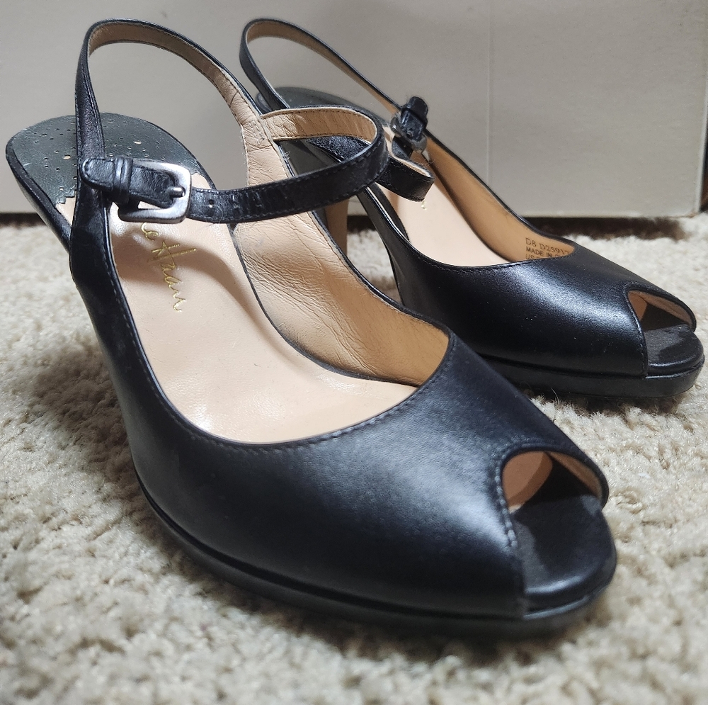 Cole Haan slingback peep toe heels size 4